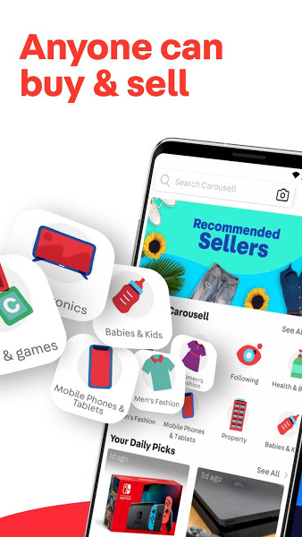旋转拍卖carousell二手交易平台