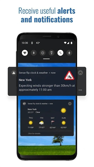 Sense flip clock & weather