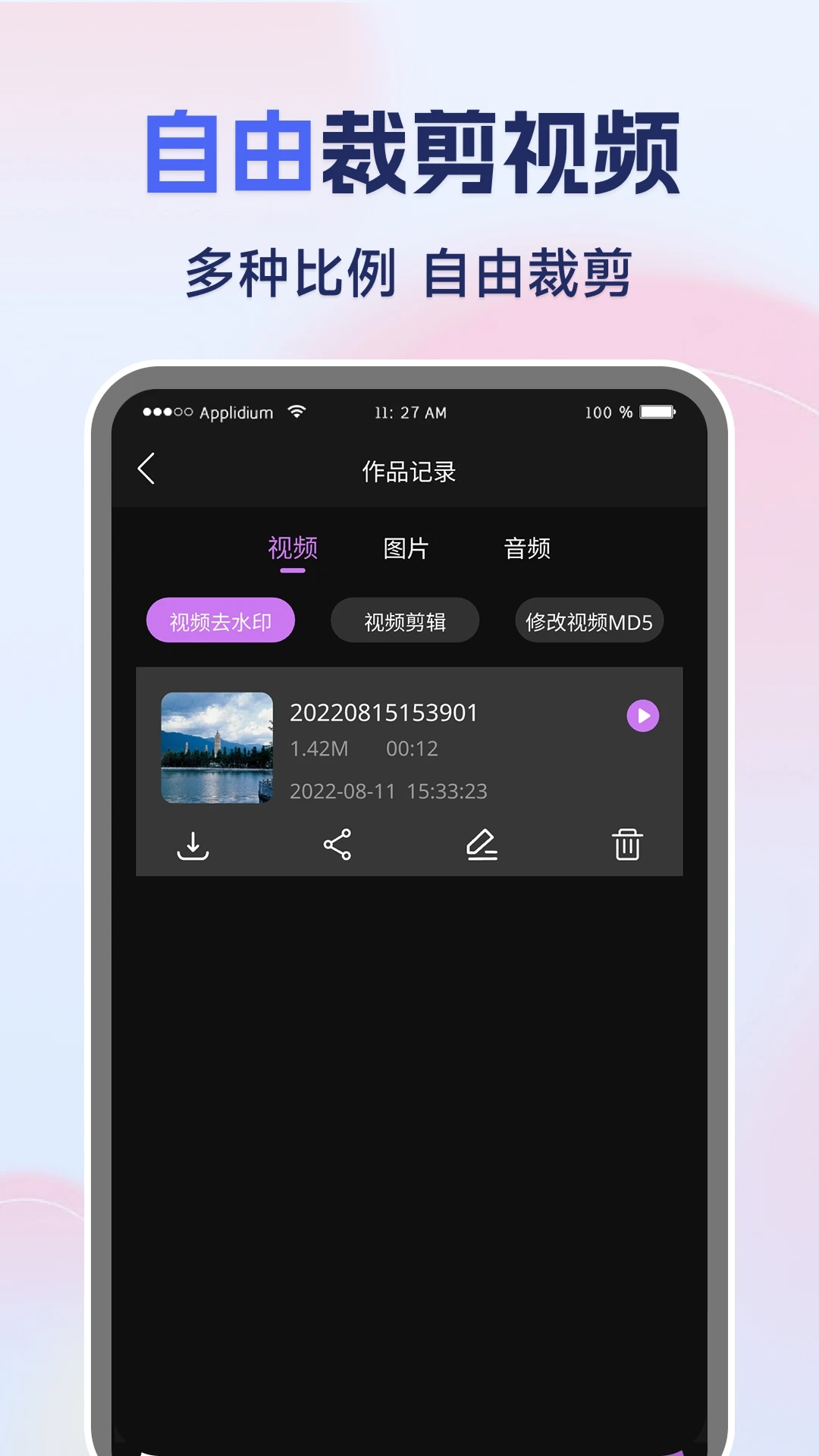 免费视频一键去水印