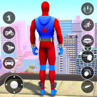 spider hero fighting rope hero