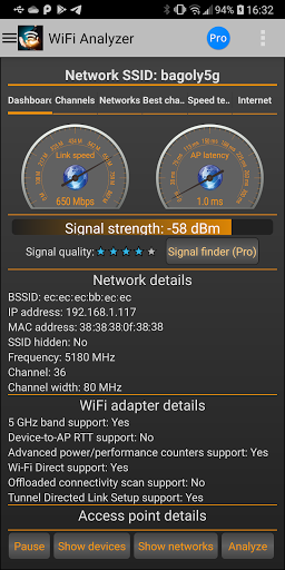 WiFi Analyzer wifi信号分析软件