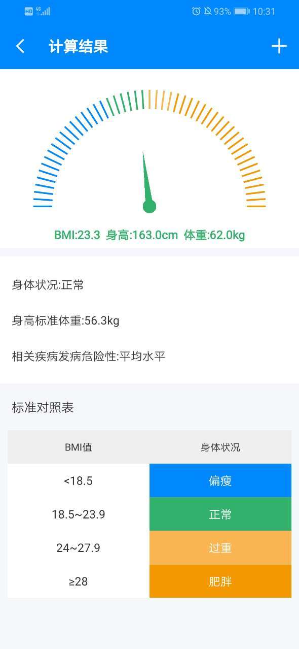 bmi计算器 女性版