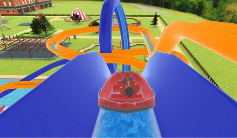 水上主题公园特技竞赛Water Slide Downhill Rush