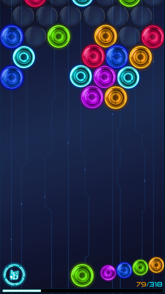 MB2: glowing neon bubbles
