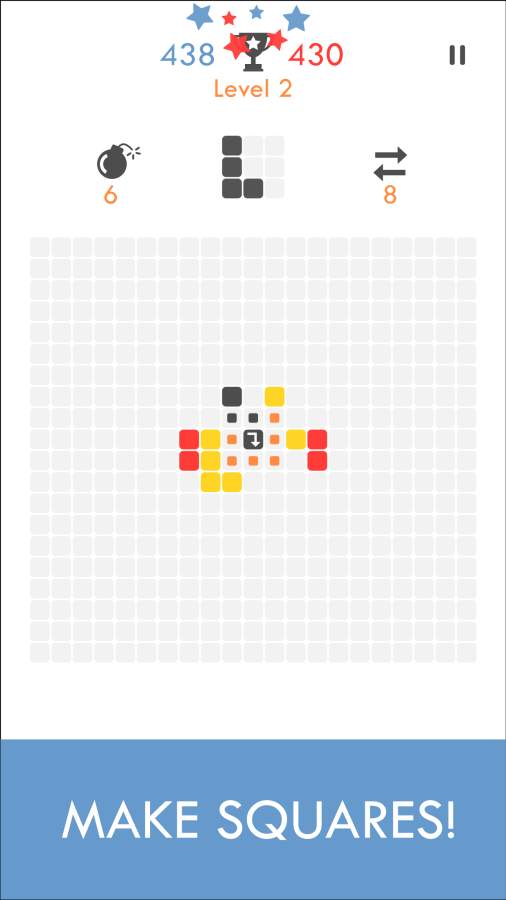 挪移成方Make Squares游戏