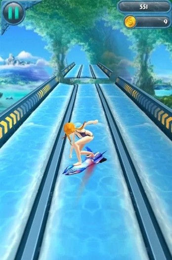 美女冲浪3d