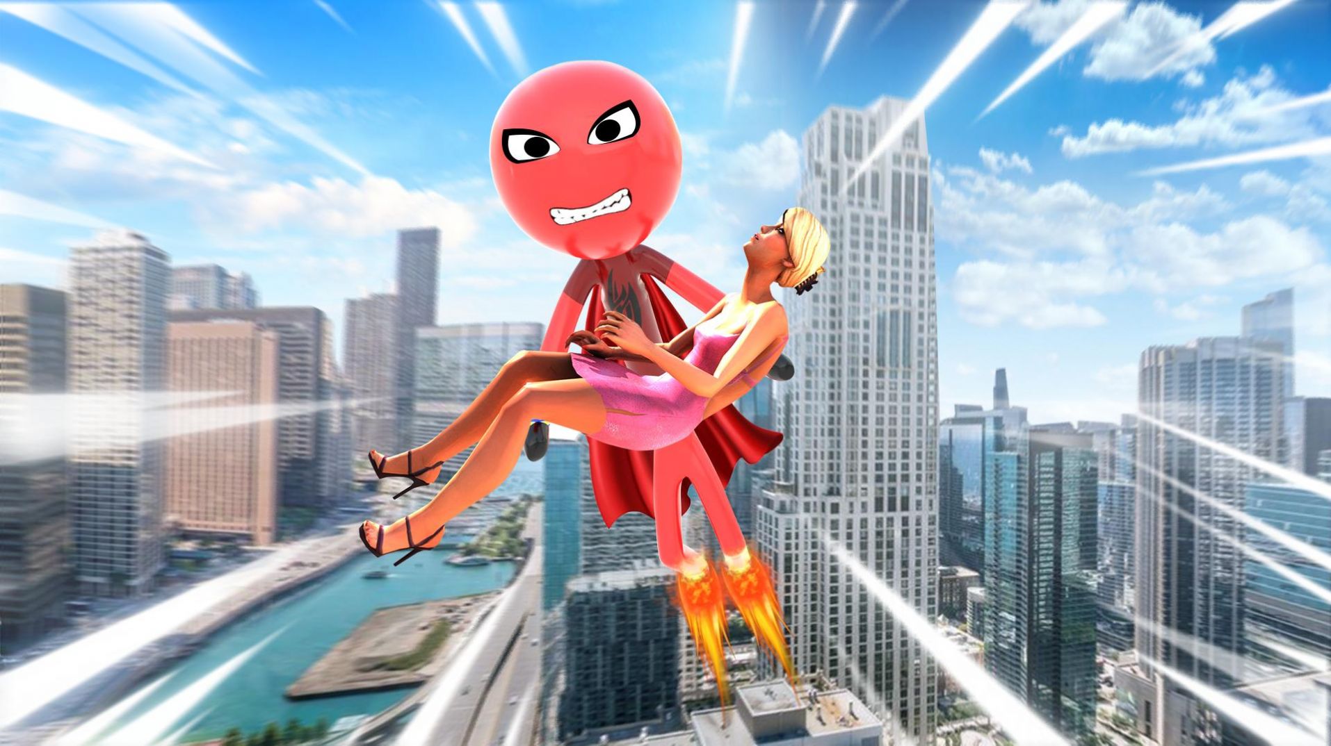 火柴人飞行战士stickman flying hero