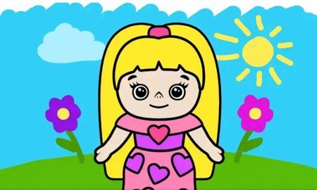 儿童水果填色画画