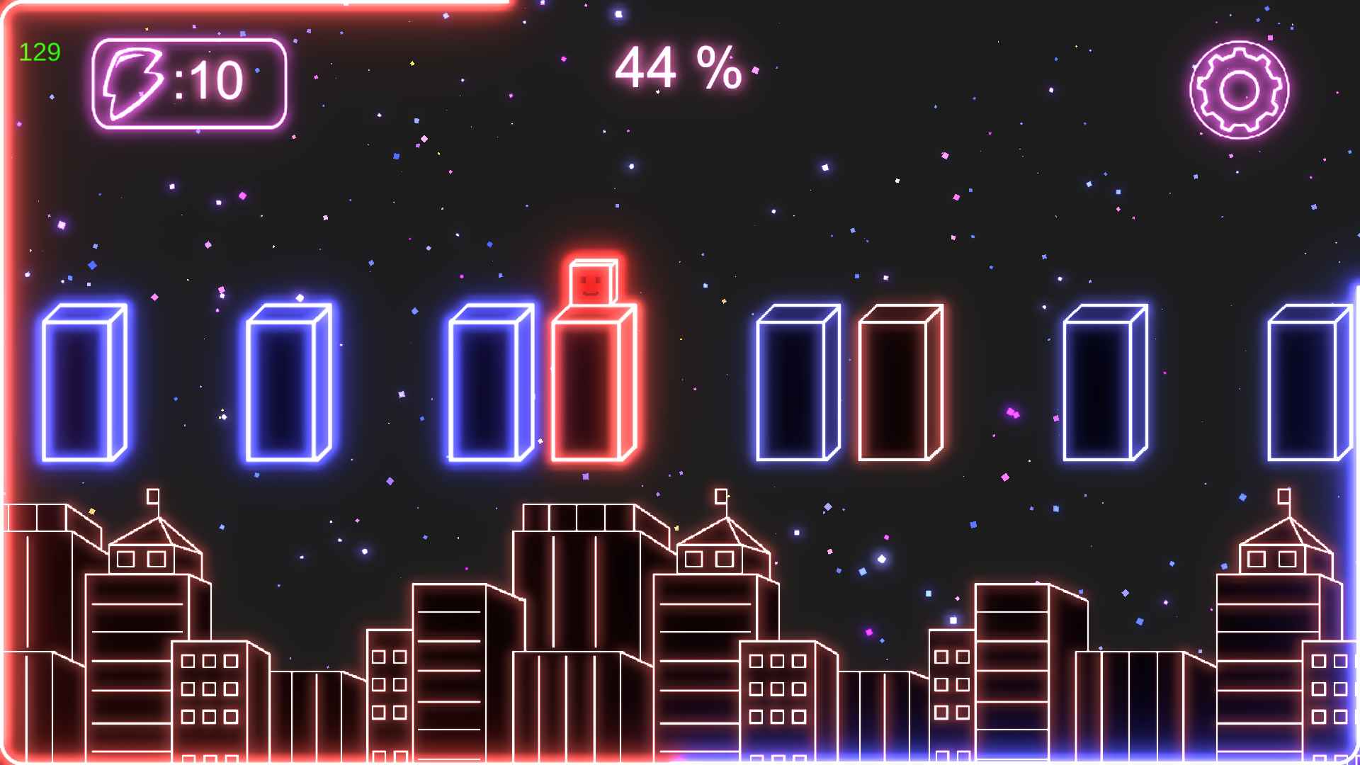 点击方块:一步两步