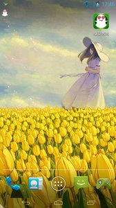 郁金香女孩-绿豆动态壁纸