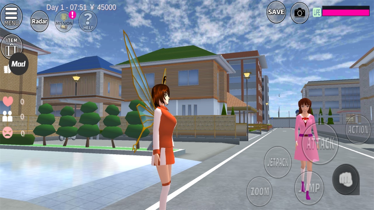 樱花校园模拟器破解版无敌版(SAKURA SchoolSimulator) 1.045.06内置功能菜单