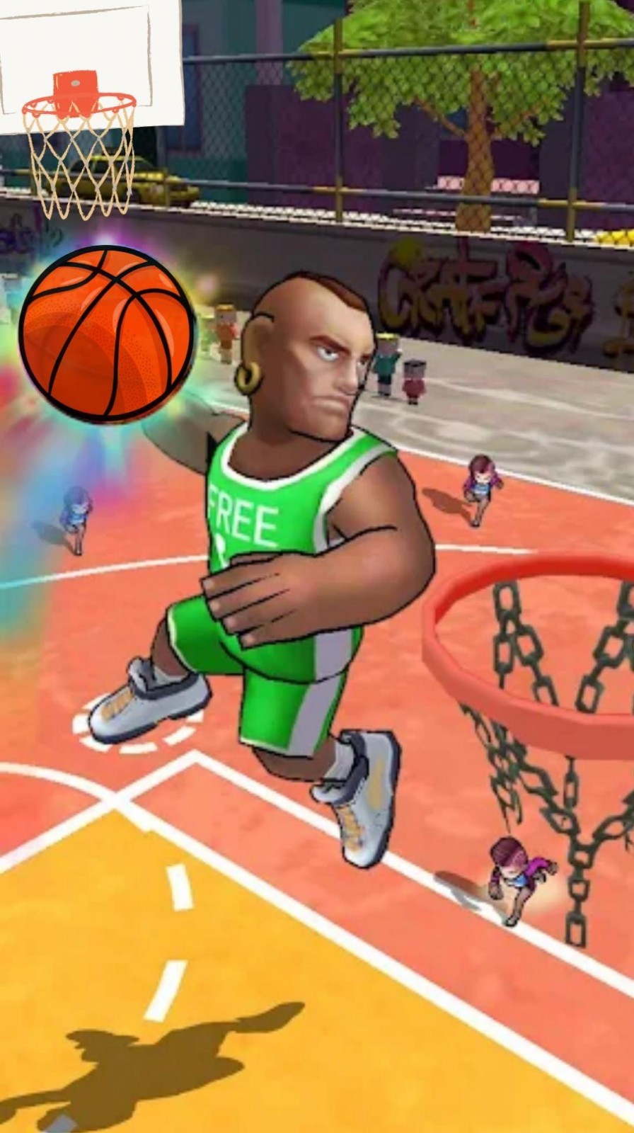 Basketball Court Challenge-Dodge & Score Ball