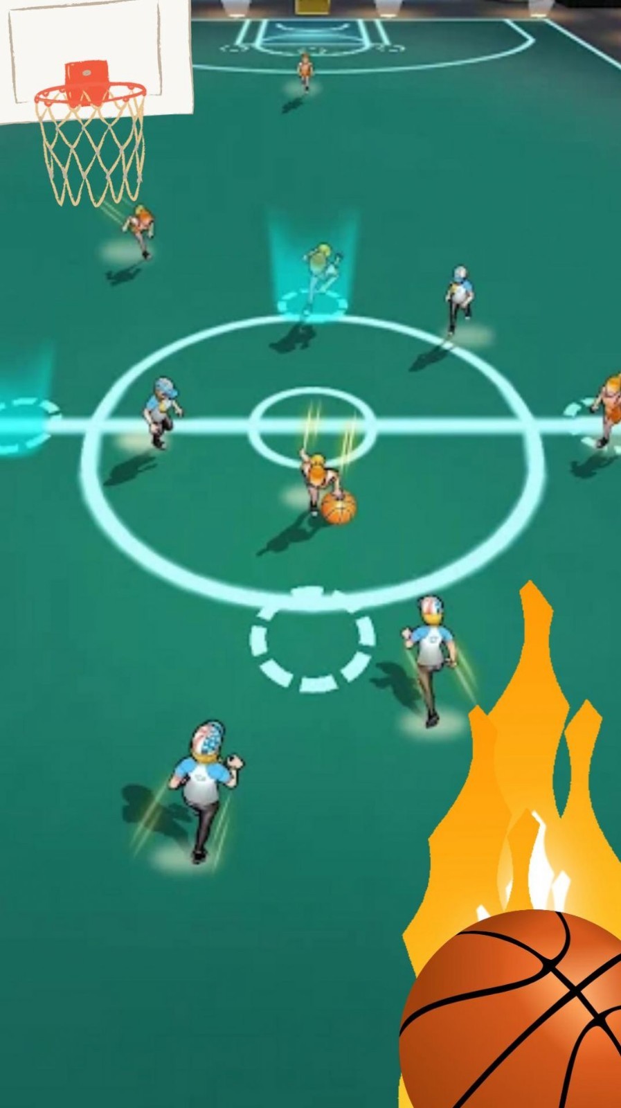 Basketball Court Challenge-Dodge & Score Ball
