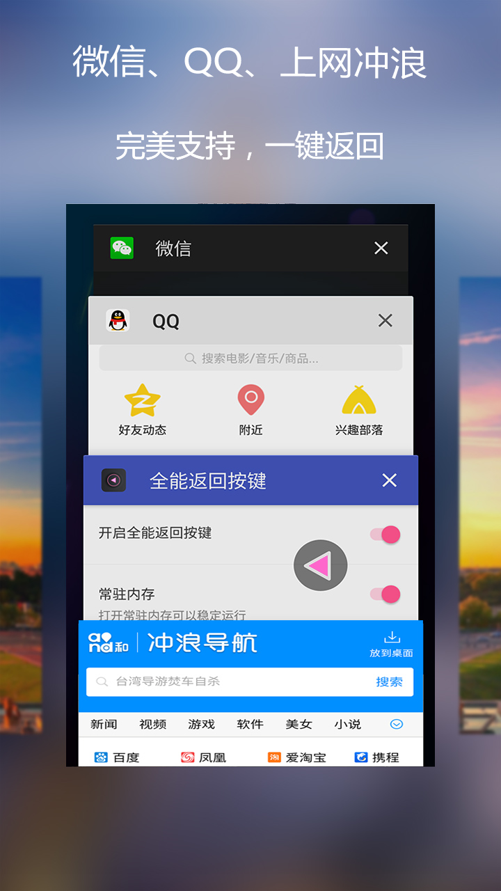全能返回按键