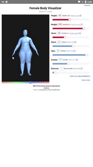 身高体重体型模拟器手机软件(bodyvisualizer)