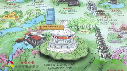 手绘南宁AR地图 手绘南宁AR地图