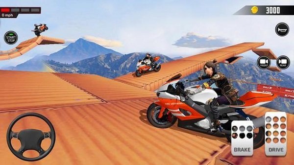 Impossible Mega ramp moto bike Rider: Superhero 3D