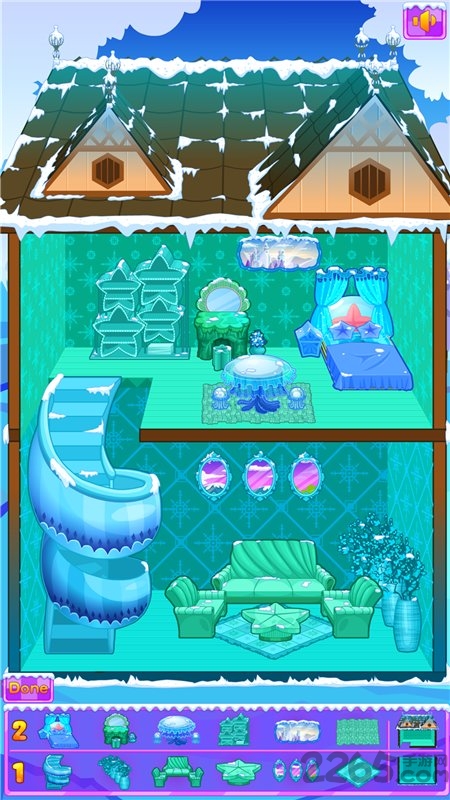 冰雪公主娃娃屋布置