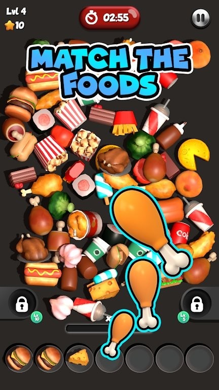 匹配美食3d游戏(food match 3d)