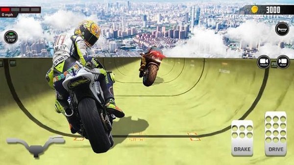 Impossible Mega ramp moto bike Rider: Superhero 3D
