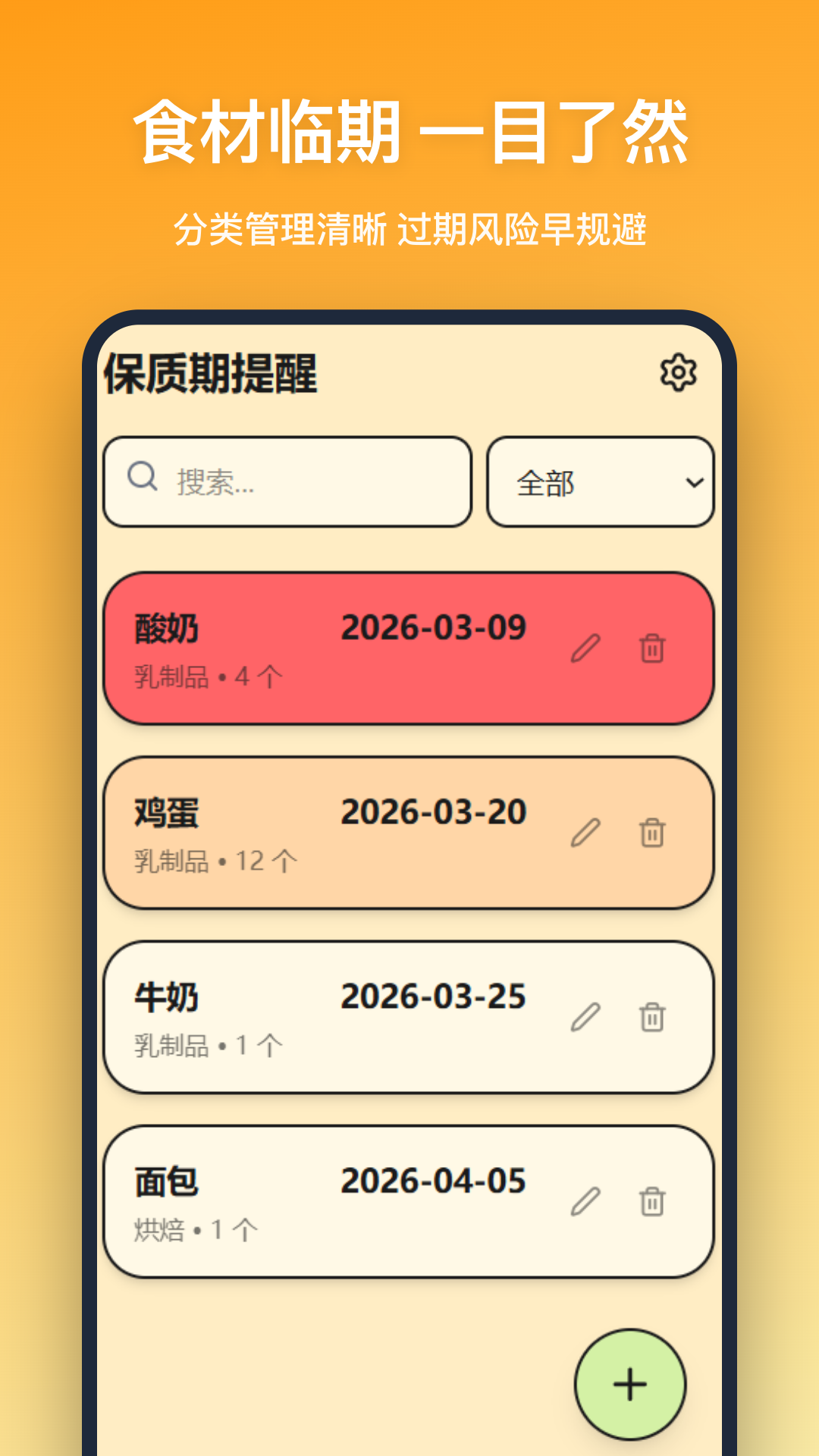 保质期提醒