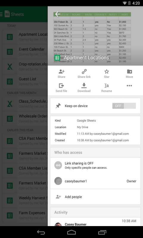 ios版谷歌表格