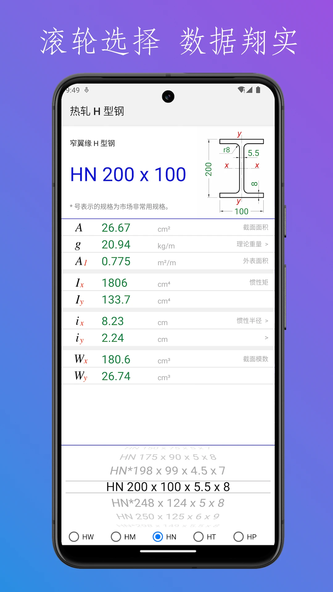 型钢截面特性